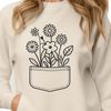 Floral Pocket SVG Clip Art A simple floral design featuring a stylized flower motif in a pocket shape, suitable for digital crafting.