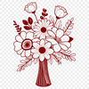 Beautiful Bouquet Illustration Free Download A hand-drawn illustration of a bouquet of flowers in various colors, perfect for wedding decorations or Mothers Day gifts.