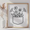 Wildflower Pockets in Full Bloom A colorful design for a flower pocket featuring realistic wildflowers in various colors and arrangements.