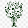 Floral Design Motif A stylized arrangement of floral elements often used as a design motif for various applications.