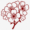 Beautiful Sakura Tree SVG Design A stylized illustration of a blooming cherry blossom tree in full color.