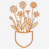 Stylized Wildflower Design for Crafting An illustration of a floral pocket design featuring a stylized wild flower motif.