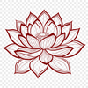 Blooming Lotus Icon A vector graphic representation of a blooming lotus plant with detailed petals and center.