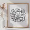 Vector Flower Clip Art Design A stylized vector illustration of a daisy flower with white petals and yellow center.