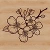 Vector Cherry Blossom Clip Art An intricately designed vector graphic of a single sakura flower with delicate petals and branches.