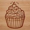 Delicious Cupcake Graphic Design A vector graphic design featuring a cupcake as a standalone dessert item.