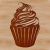 Whimsical Treat Vector Art A digital illustration of a colorful cupcake on a white background, perfect for crafting and design projects.