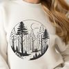 A detailed illustration of a dense forest with multiple trees and foliage, created as a vector graphic in SVG format.