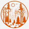 Forest Landscapes A lush forest landscape with multiple trees in various shapes and sizes, suitable for vector art projects.