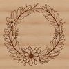 A floral wreath design made from vector shapes and lines, suitable for digital use in projects.