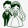 Bride and Groom Altar Vector Art A vector illustration of a wedding ceremony with a bride and groom standing at the altar.