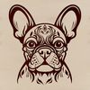 A stylized illustration of a French Bulldog's head, suitable for vector art and design projects.