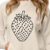 Strawberry Vector Graphic Design A detailed illustration of a fresh strawberry with green leaves.