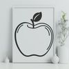 Single Red Apple Illustration A detailed illustration of a single red apple with a green stem.