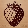 Fresh Strawberry Icon SVG A digital representation of a whole strawberry, suitable for editing and customization.