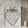 Free SVG Strawberry Clip Art Design A vector illustration of a ripe strawberry with green stem and leaves.