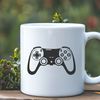 A futuristic game controller design A digital game controller with buttons and joysticks, suitable for vector design or cutting machine projects.