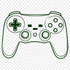 SVG Vector Game Controller Illustration A digital game controller with buttons and joysticks for video gaming.