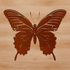 A colorful butterfly in mid-flight, with vibrant wings and delicate details.