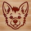Vector Art of a Loyal Companion An illustration of a German shepherd animal, rendered in vector art style for use as clipart or stencil.