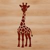 Free SVG Giraffe Clipart Download A tall, spotted giraffe with a long neck and legs, suitable for vector art projects.