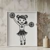 Cheerleader Vector Illustration A vector graphic illustration of a girl in a cheerleading uniform.