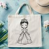 Royal Young Girl in Elegant Attire Vector illustration of a young female princess in regal attire.