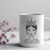 Royal Female Icon A stylized illustration of a female princess in a royal setting.