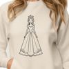 A young female character in a princess costume, suitable for graphic design projects.