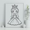 An SVG graphic of a royalty-inspired girl design suitable for digital projects.