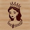 A young female princess with a tiara and flowing dress in a vector format.