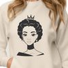 Illustration of a royalty-themed girl in a regal pose, created as a scalable digital image.