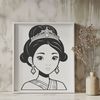 A young female princess in a traditional royal attire, suitable for digital use as a vector graphic.