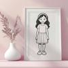 Free SVG Clip Art Vector Graphic A high-quality vector illustration of a young girl.
