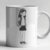 A young girl depicted in simple vector graphics.