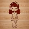Illustration of a young girl created using vector art techniques.