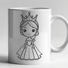 Young Princess SVG Design Clip Art A young female character dressed in a royal gown, suitable for use as vector art or clip art.
