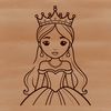 A female royalty character in medieval attire, suitable for vector art designs.