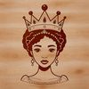 An SVG vector graphic design featuring a girl dressed as a princess with a crown and elegant attire.