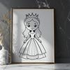 Girl in a Gown Illustration A digital illustration of a young princess in a medieval setting.