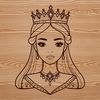 Young female princess illustrated in vector format, suitable for digital designs.