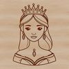 A stylized illustration of a princess, created as an editable vector art file for use in digital design projects.