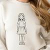 Illustrated Young Female Figure A young female figure illustrated in a vector style.