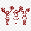 Cheerleading Cutie Vector Art A vector graphic illustration of a young girl in a cheerleading uniform, ideal for craft projects and design templates.