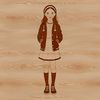 A digital illustration of a young girl in simple design.