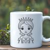 Free Female Character SVG Image A young female royal character designed as vector art for digital and print use.