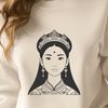 An illustrated princess design suitable for cutting machines like Cricut or laser cutters.