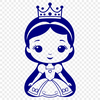 A young female princess character in a medieval-style dress and crown, suitable for vector art design.
