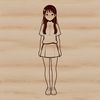 A young girl depicted as a simple line art illustration for digital or craft use.