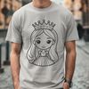 Princess Vector Image Design A young female princess in a regal setting, suitable for vector art designs.